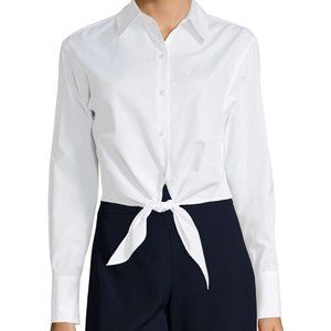 DVF Collared Front Tie Cotton Shirt
